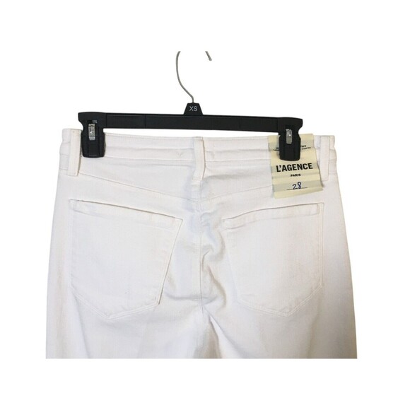 Lagence Jeans Women's Size 28 White Blanc Kendra Cropped Flare Raw Hem - Picture 5 of 9